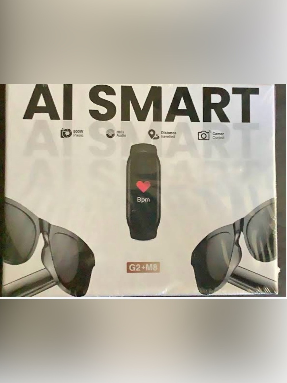 AI Smart G2+M8 fitness tracker and smart glasses combo kit
